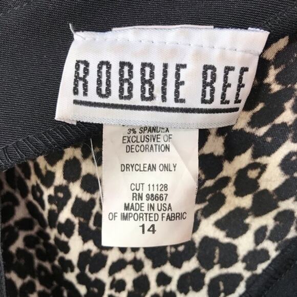 Robbie Bee Plus Size Vintage Animal Print Dress Cheetah Sexy Size 14 Fringe - Picture 7 of 8